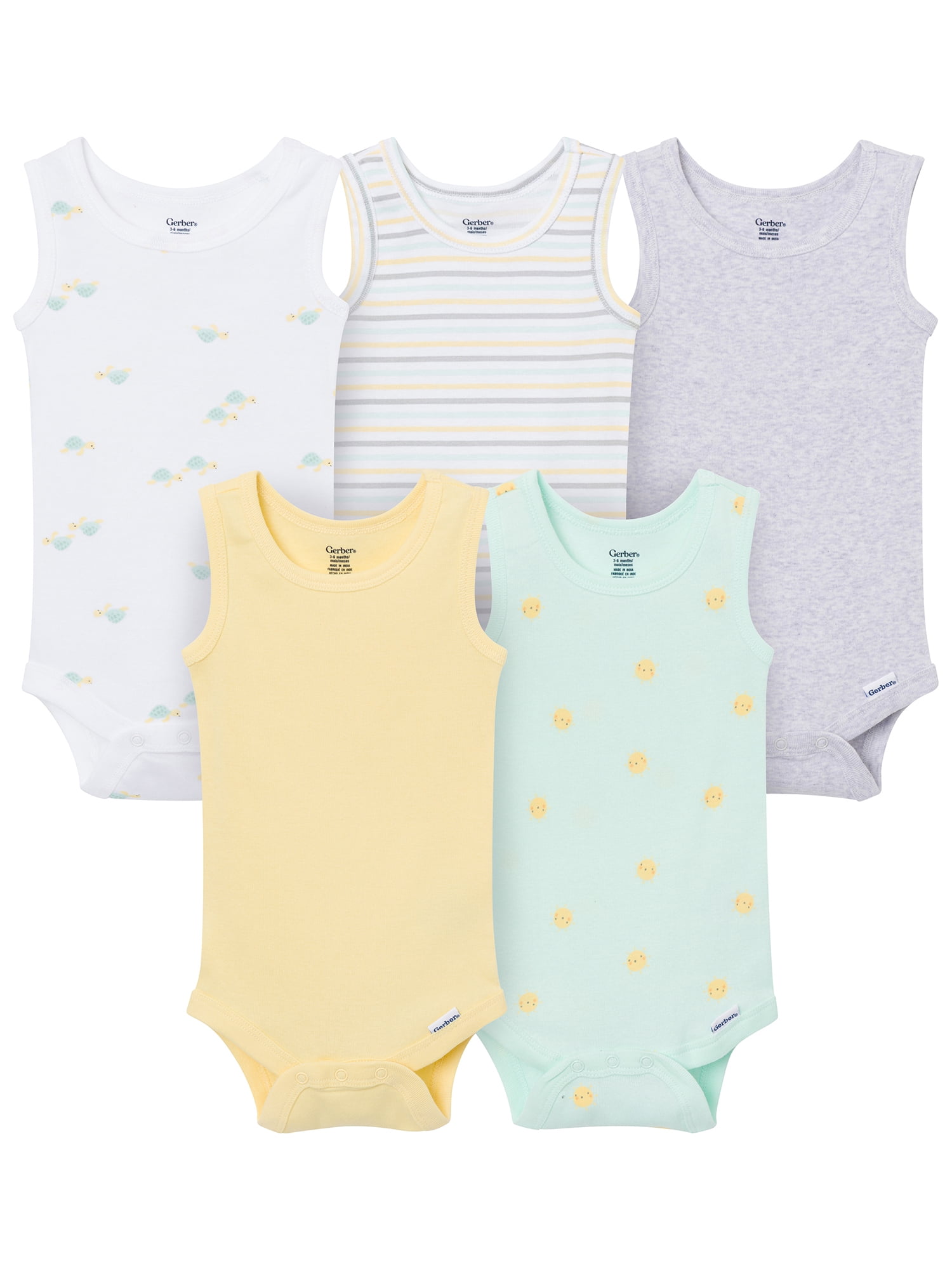 Onesies Brand Baby Neutral 5pc Sleeveless Bodysuit, Sizes (0-3 Months - 24 Months)
