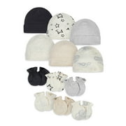 Onesies Brand Baby Neutral Caps & Mittens Accessories Shower Gift Set, 12-Piece, Newborn-0/6 Months