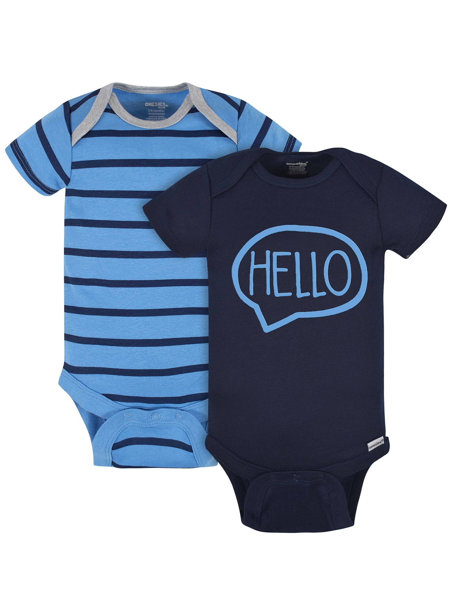 Onesies Brand Baby Neutral Short Sleeve Bodysuits, 2-Pack, Newborn - 6/9 Months