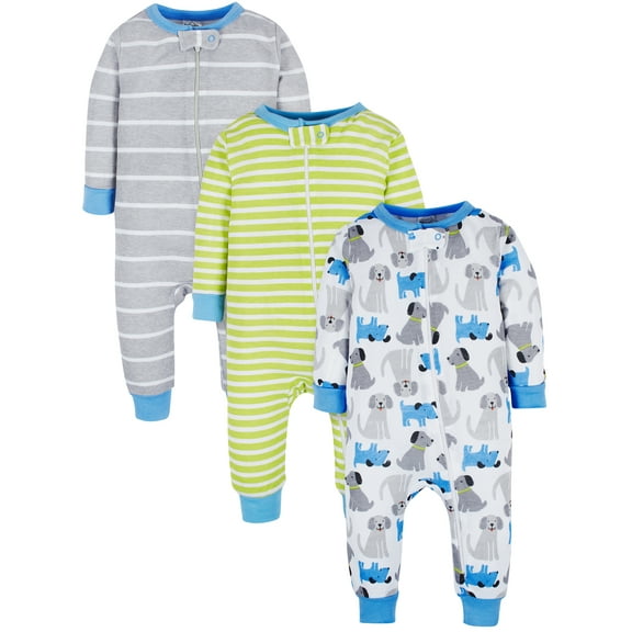 Onesies Brand Gender Neutral Footless Unionsuits, 3-Pack, Sizes 0/3 Months - 5T