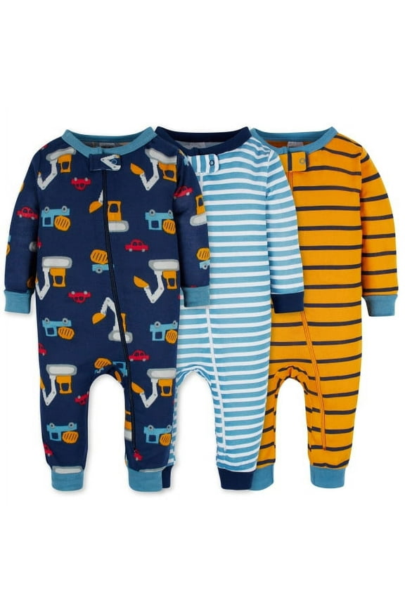 Brand Gender Neutral Footless Unionsuits, 3-Pack, Sizes 0/3 Months - 5T