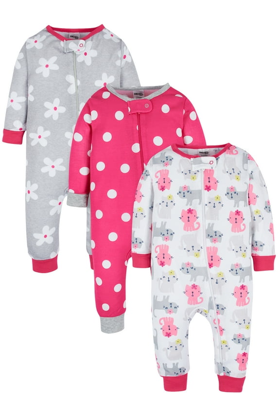 Brand Gender Neutral Footless Unionsuits, 3-Pack, Sizes 0/3 Months - 5T