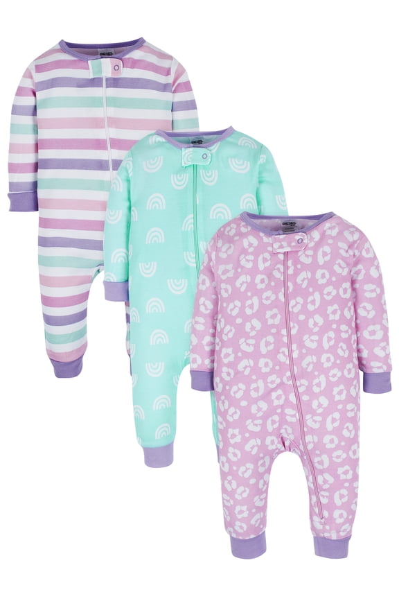 Brand Baby & Toddler Neutral Snug Fit Footless Cotton Pajamas, 3-Pack, Sizes 0/3 Months - 5T