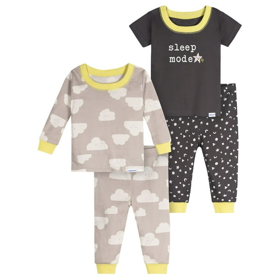 Onesies Brand Baby Neutral 4-Piece Pajama Set, Sizes 6/9 Months - 24 Months