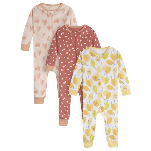 Onesies Brand Gender Neutral Footless Unionsuits, 3-Pack, Sizes 0/3 Months - 5T