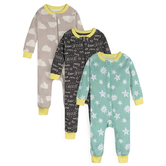 Onesies Brand Gender Neutral Footless Unionsuits, 3-Pack, Sizes 0/3 Months - 5T