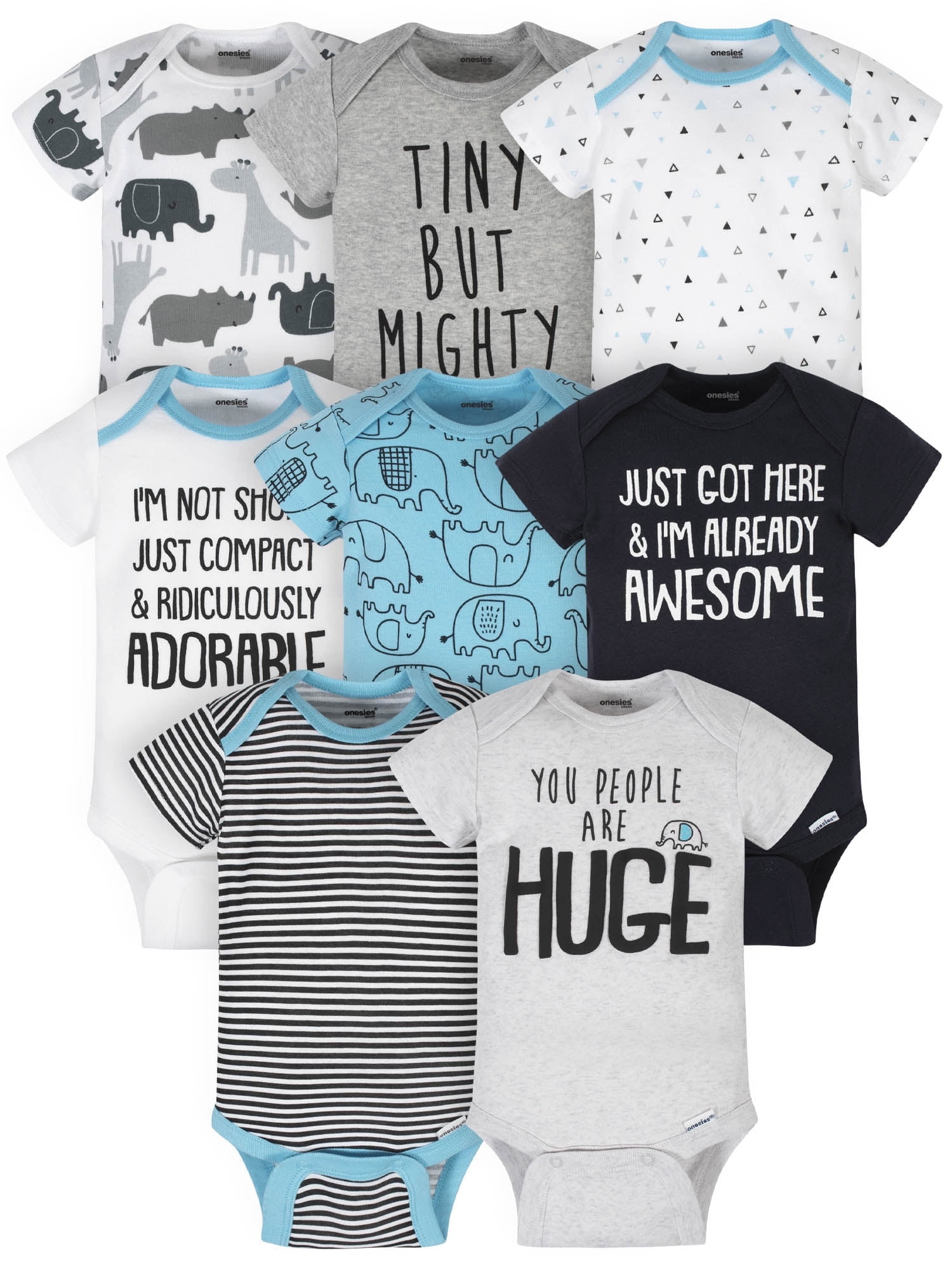 Onesies Brand Baby Neutral Bodysuits, 8-Pack, Sizes Newborn - 12 Months