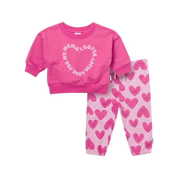 Onesies Brand Girls 2Pc Pant and Sweatshirt Set 0/3 Months - 24 Months