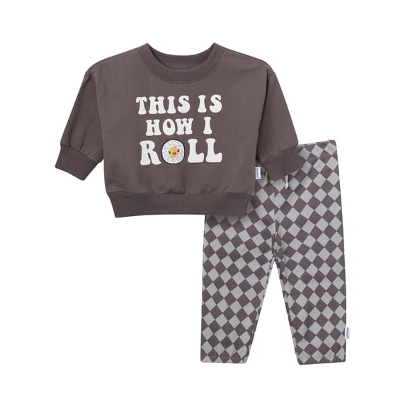Onesies Brand Neutral 2Pc Pant and Sweatshirt Set 0/3 Months - 24 Months