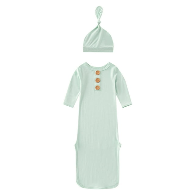 Onesies For Baby Boys Girls Hat Set Soft Bamboos Viscose Sleeper Sleep Gown With Mittens For 36