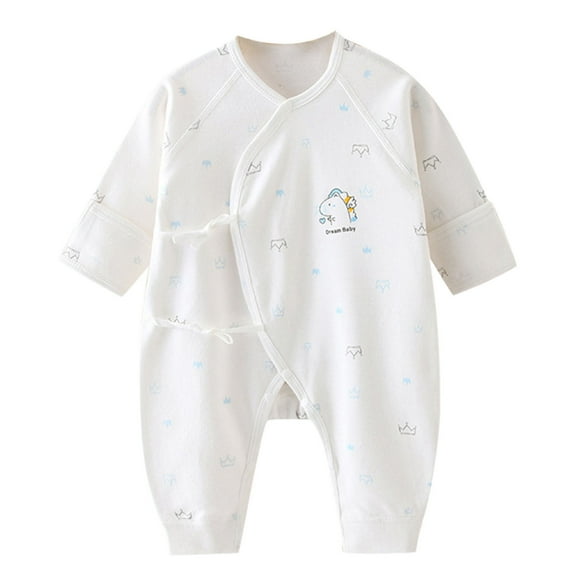 Onesies Girl Cartoon Animals Cotton Romper Long Sleeve Plaid Cute Jumpsuit Outfits Baby Boy Romper Light Blue 3 Months-6 Months