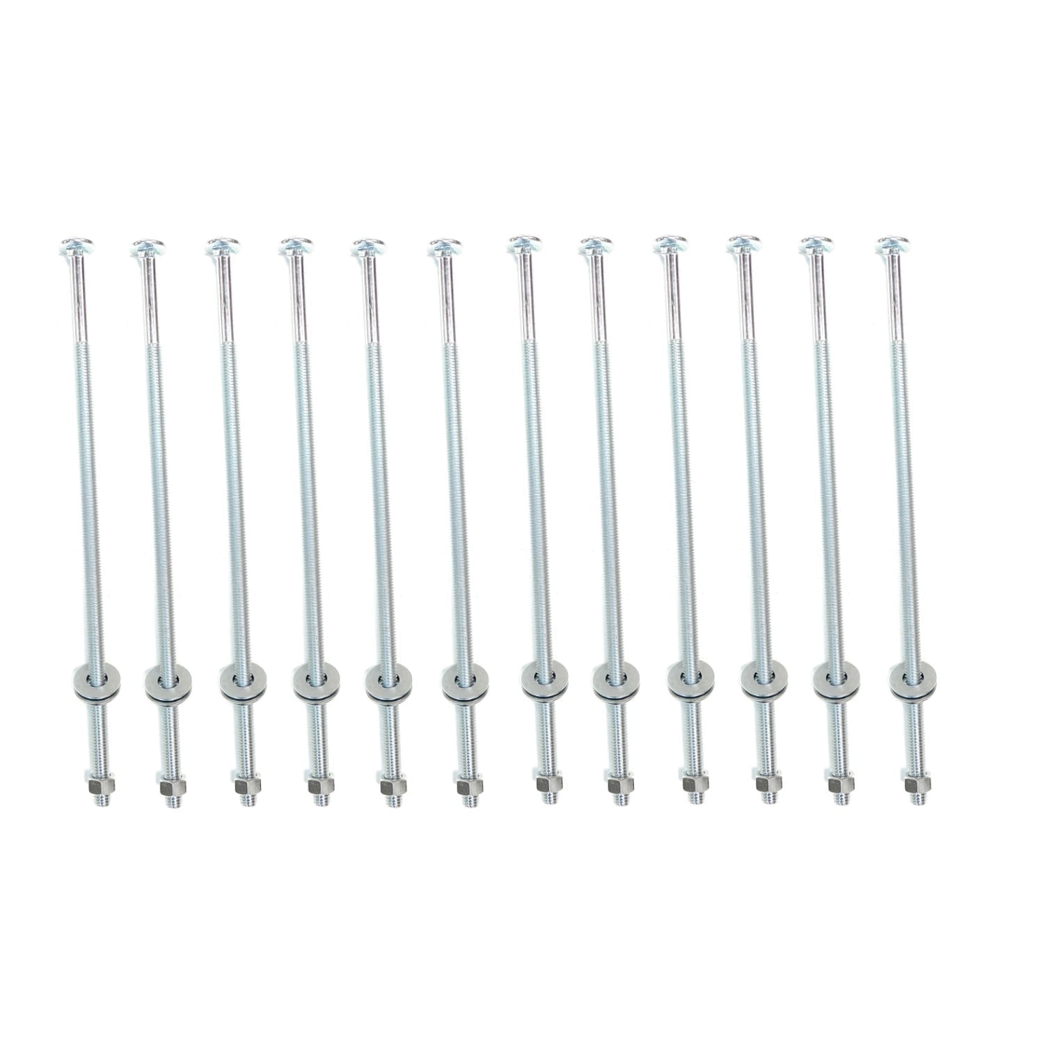 Onestock 3/8" x 10" Threaded Steel Carriage Bolts with Nuts & Washers, 12 per Pack