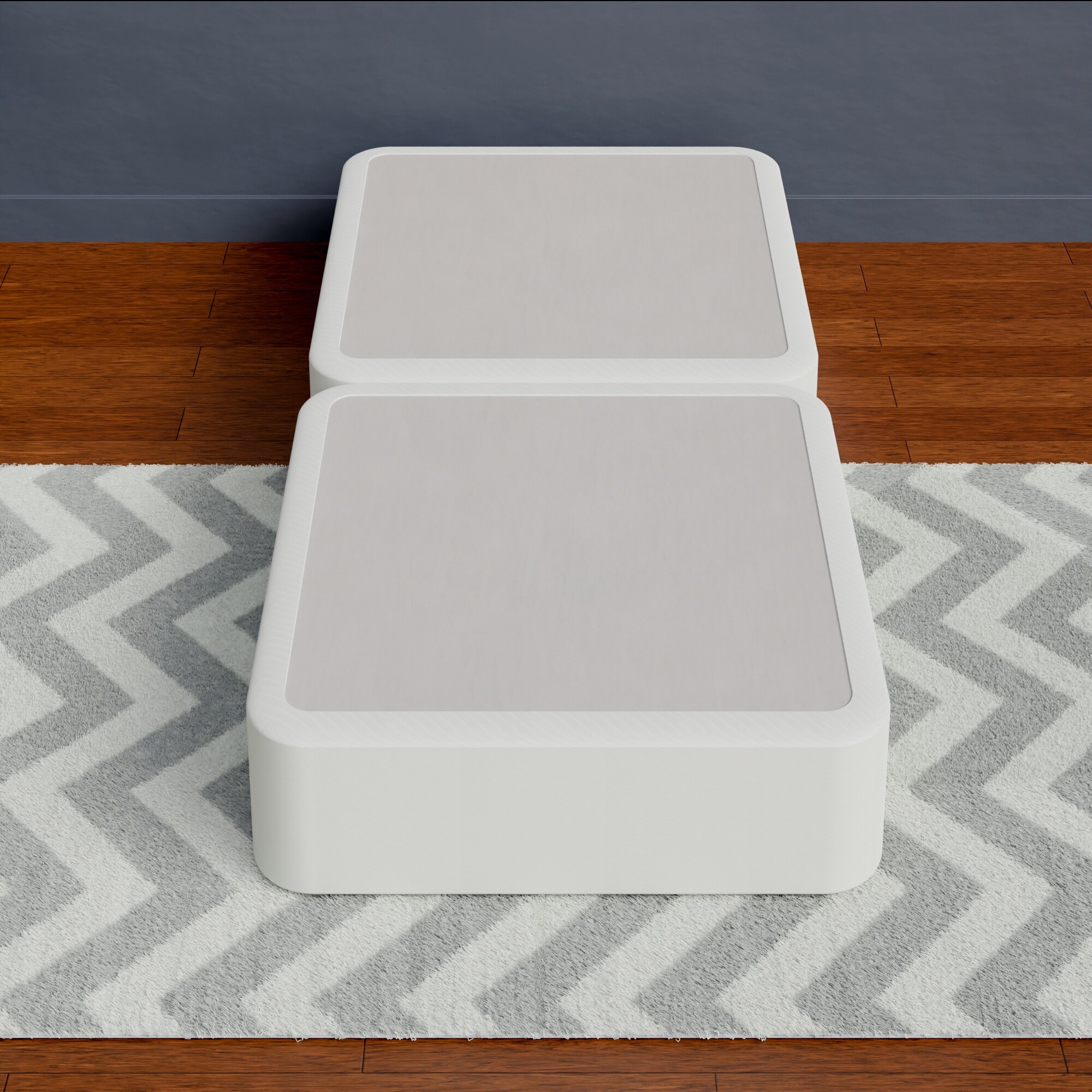 4Inch Wooden Box Spring, Low Profile Split Bed Foundation Ideal