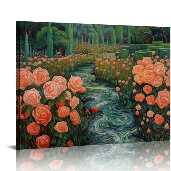 Onetech Oil Painting of Dobini Garden Canvas Print 20x16 in / 16x12 in for Living Room Hotel Wall Decor 16x12in