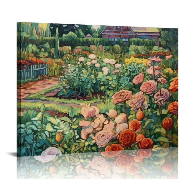 Onetech Oil Painting of Dobini Garden Canvas for Living Room Hotel Decor Modern Prints 20x16 in / 16x12 in 16x12in