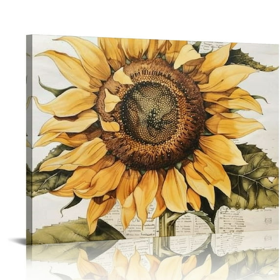 Onetech Sunflower Canvas Wall Art Decor 20x16 in / 16x12 in for Living Room Bedroom Office Home Decoration 20x16in