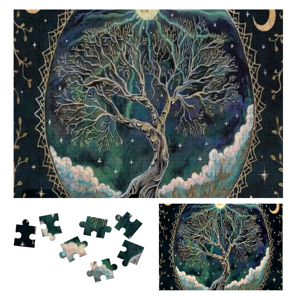 Onetech Tree of Life Aesthetic Sun and Moon Wooden Jigsaw Puzzle ...