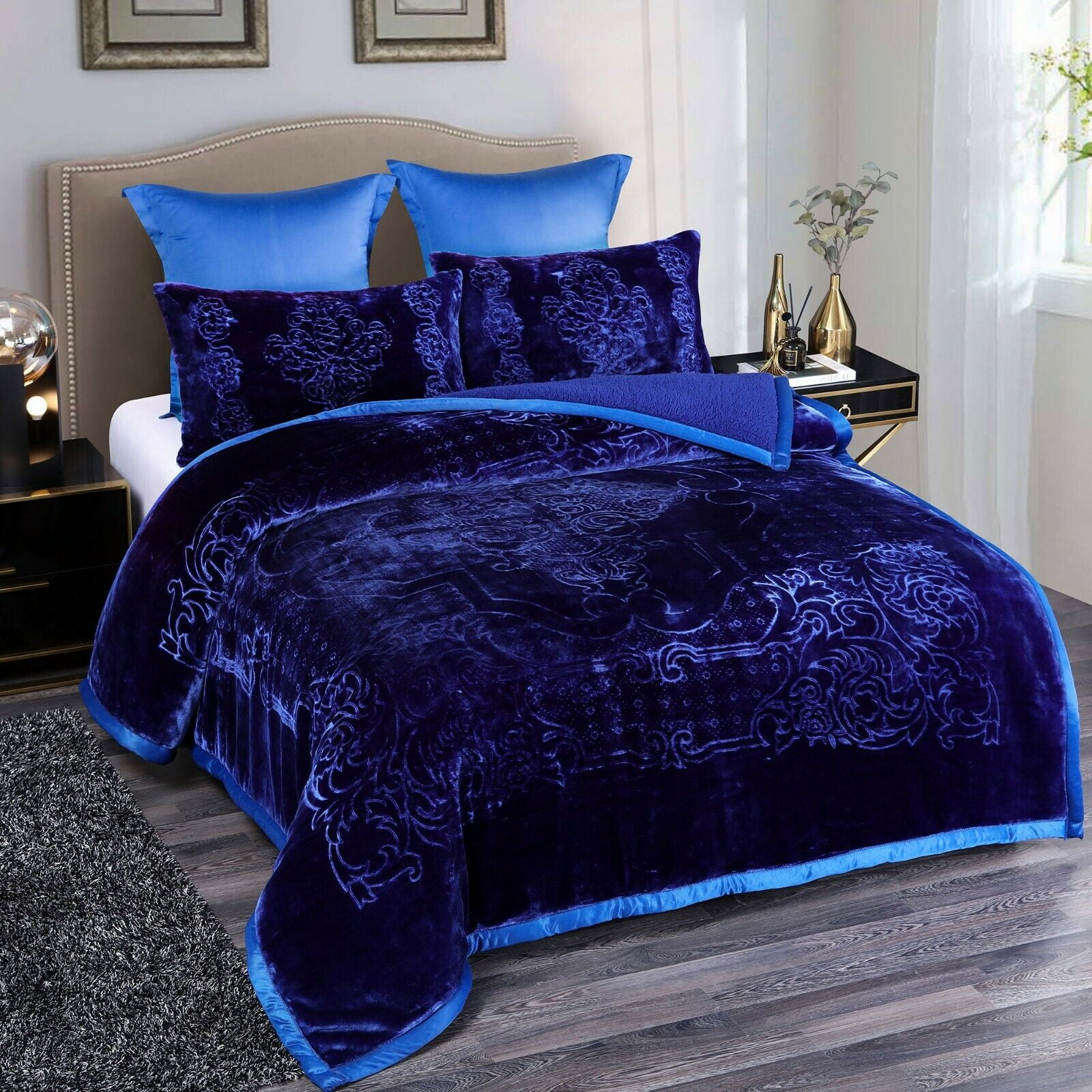 3 Piece Sherpa Plush Blanket Heavy Blanket Korean Soft Mink Blankets