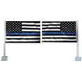 thumbnail image 1 of USA Thin Blue Line 12"x18" Double Sided Polyester Car Vehicle Flag, 1 of 5