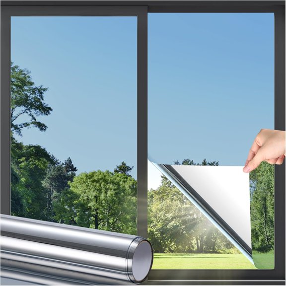 Oneway Window Privacy Film, Window Tint, Silver, 17.5" x 78.7"