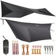 thumbnail image 1 of Onewind 12ft Hammock Rain Fly,Camping Tarp with Complete Accessories, Dark Gray ,12'L*9.7'W, 1 of 9