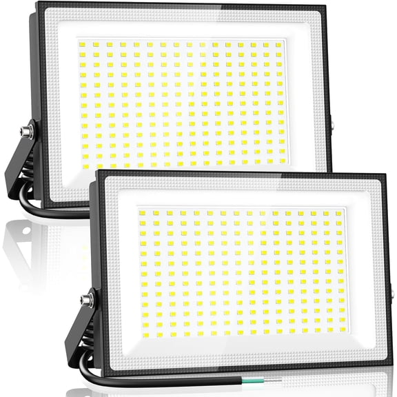 Onforu 200W LED Flood Lights Outdoor, 18000LM Bright Security Light, IP66 Waterproof Outdoor Lights, 6500K Daylight White Floodlight for Garage, Yard, Garden, Stadium, Playground, Arena(2 Pack)