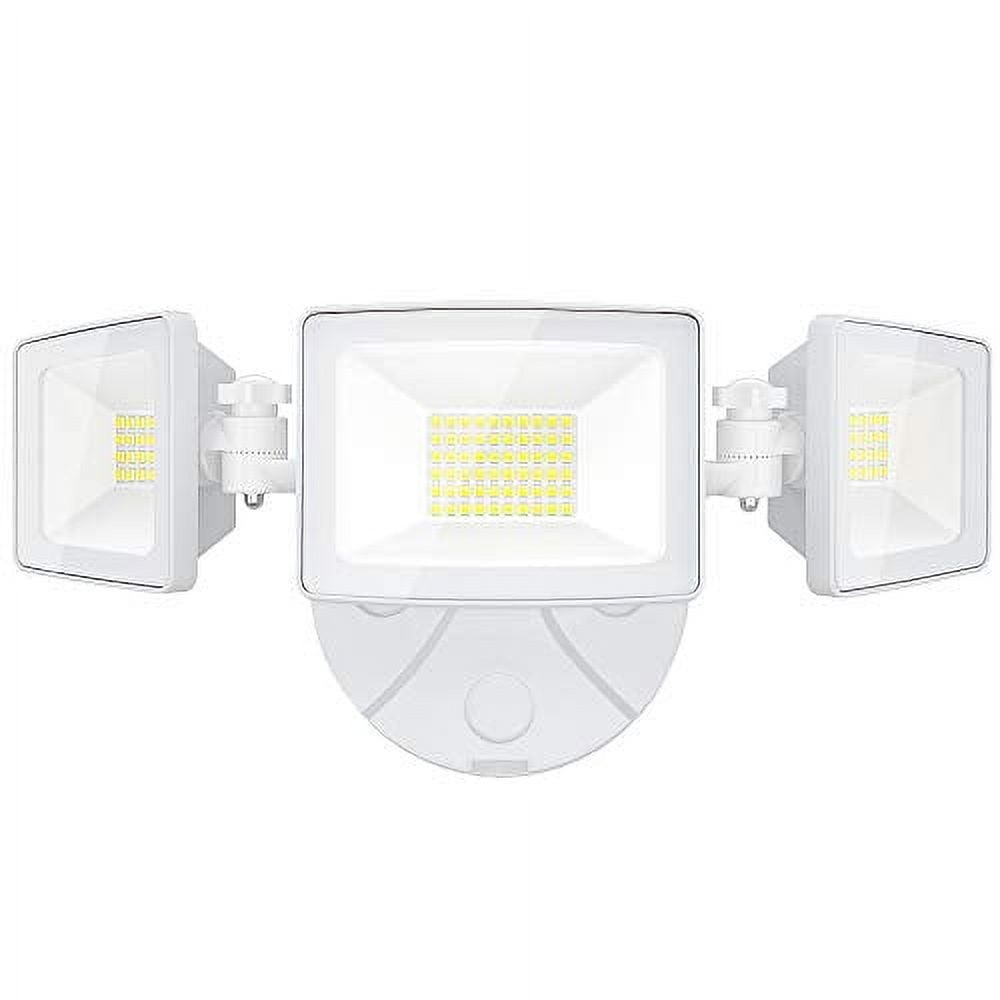 Onforu 50W LED Security Light, 5000LM Outdoor Flood Lights Fixture with 3 Adjustable Heads, IP65 Waterproof, 5000K White Super Bright Exterior Wall Mount Security Light for Eave, Yard, Garde