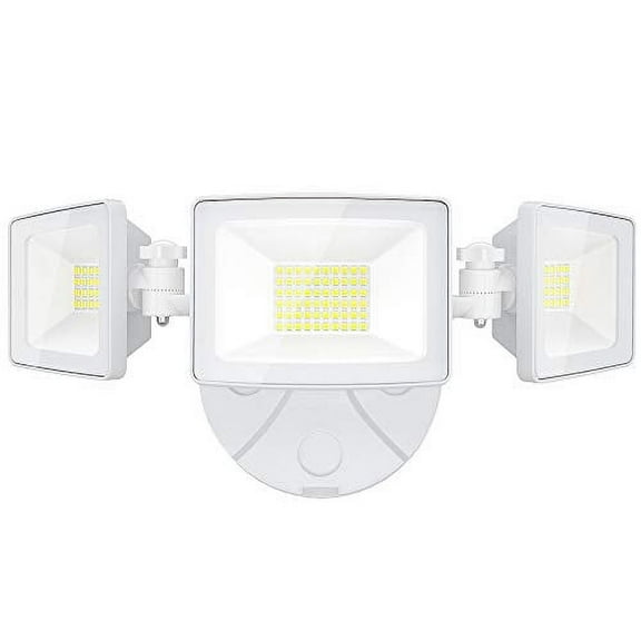 Onforu 50W LED Security Light, 5000LM Outdoor Flood Lights Fixture with 3 Adjustable Heads, IP65 Waterproof, 5000K White Super Bright Exterior Wall Mount Security Light for Eave, Yard, Garde