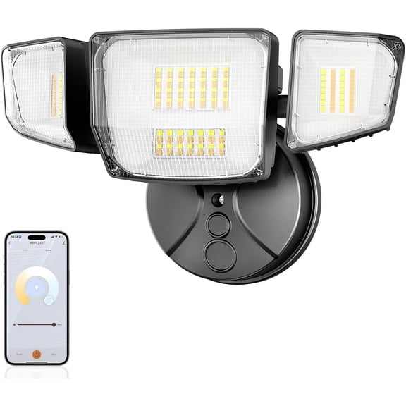 Onforu 65W Smart LED Flood Lights Outdoor, 6500LM Brightness Adjustable, APP Control Tunable 2700K-6500K, WiFi Alexa Security with Timer & 4 Lighting Head, Exterior Floodlight for Yard Garage
