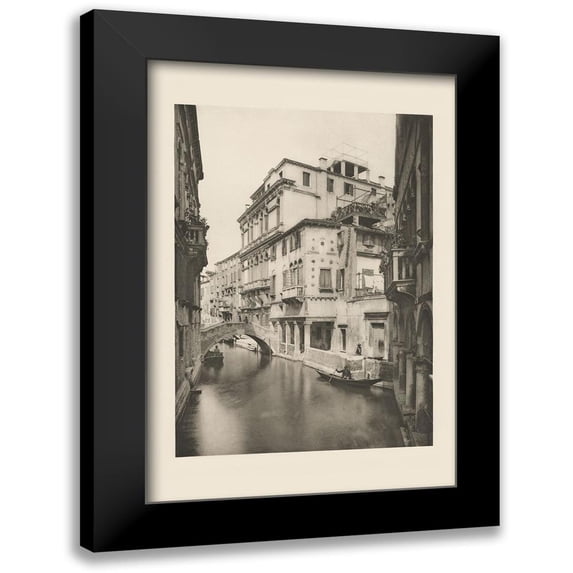 Ongania, Ferdinand 13x18 Black Modern Framed Museum Art Print Titled - Vintage Views of Venice VI