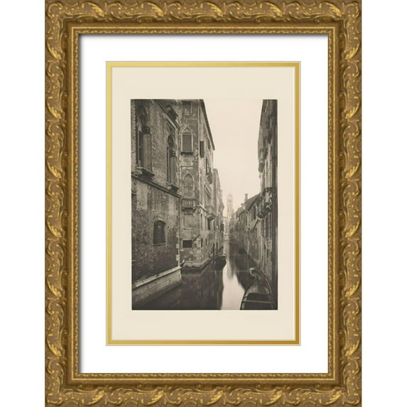 Ongania, Ferdinand 23x32 Gold Ornate Wood Framed with Double Matting Museum Art Print Titled - Vintage Views of Venice V