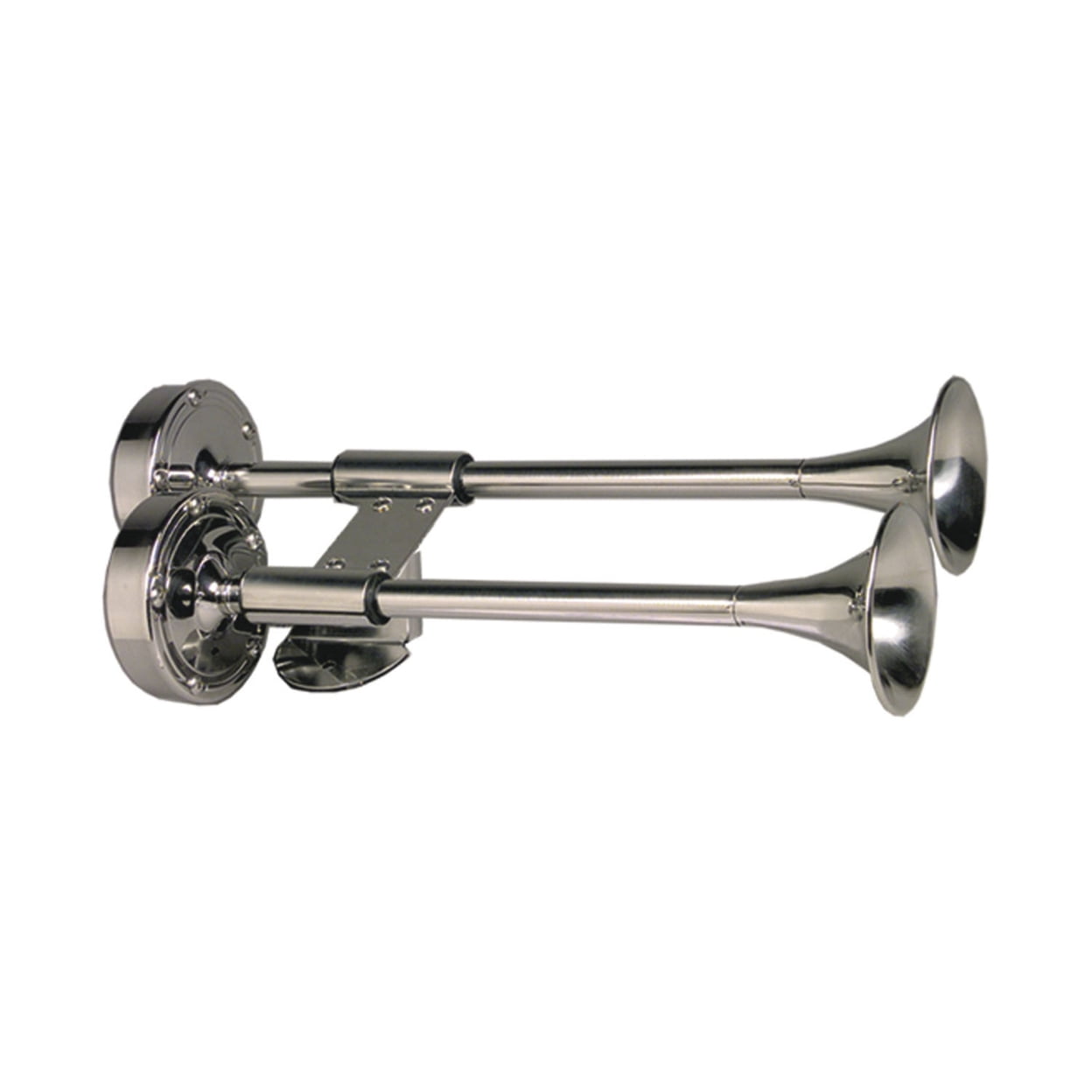 Schmitt Ongaro Marine Products 6564562 Ongaro Deluxe Ss Shorty Dual Trumpet Horn - 12v