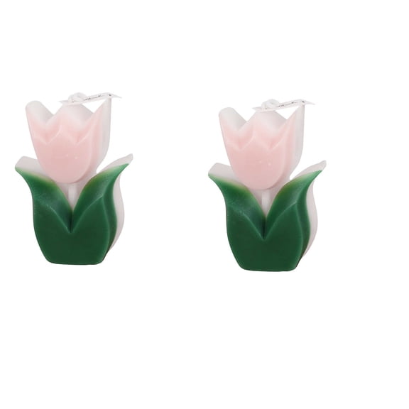 Ongmies 2-Pack Flower Shaped Tulip Candles – Aesthetic Cool Paraffin Wax Candles with Funky Scents for Room Decor, Wedding & Party Favors