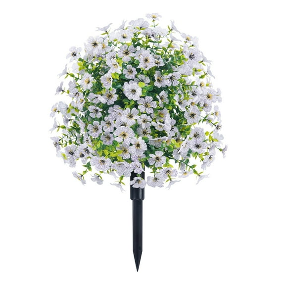 Ongmies 22-Inch Red Geranium Artificial Plants with Stakes – Outdoor Faux Flowers & Greenery Shrubs for Farmhouse Garden, Porch, Patio & Wedding Decor