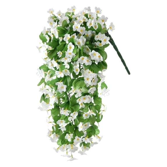 Ongmies Artificial Fake Hanging Flowers Plants for Outdoor Spring Decoration, Faux Violet Trailing Vines Hanging Flowers – Realistic Artificial Outdoor Spring Decoration
