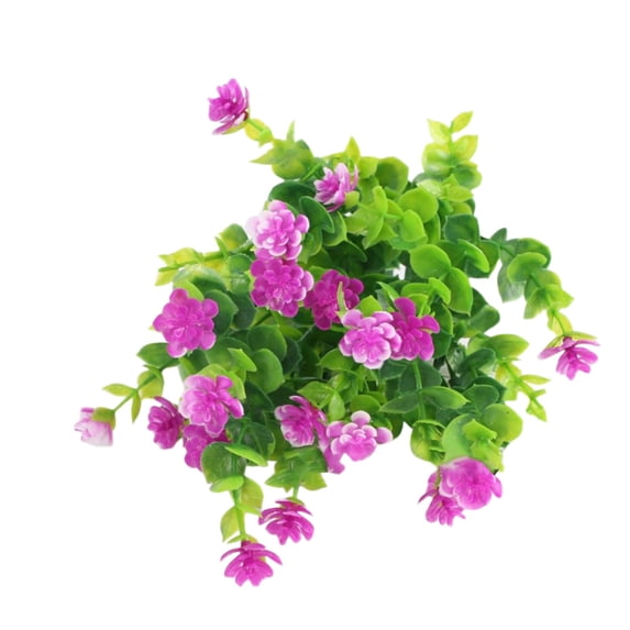 Ongmies Artificial Flowers Outdoor Artificial Fake Flowers Fake Greenery Fake Plants Faux Outdoor Plastic Plants UV Resistant Shrubs Boxwood Plant Eucalyptus Hanging Basket Home Garden Decor