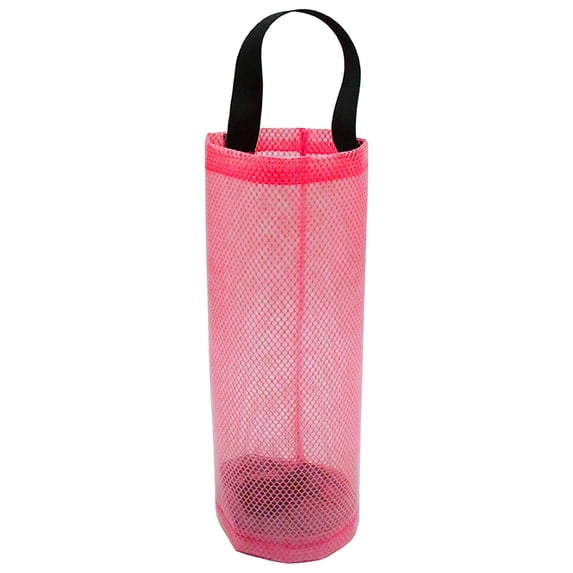 Ongmies Bag Holder for Plastic Bags, 1 Pcs Polyester Grocery Bag Holder Plastic Dispenser Foldable Breathable Washable Hanging Mesh Garbage Bag Organizer for Kitchen Plastic Bag Storage