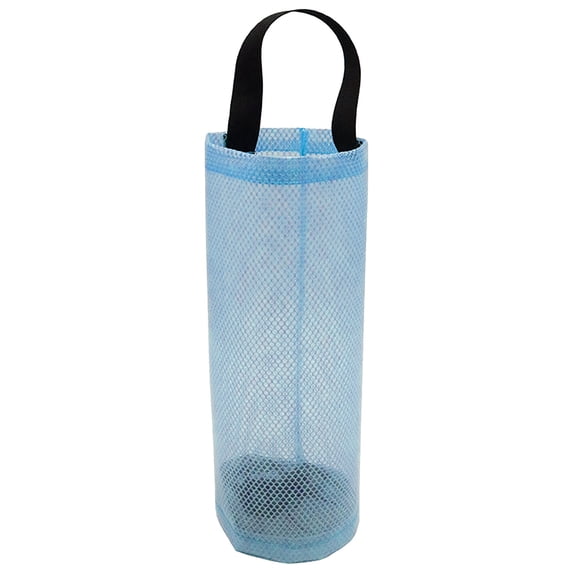 Ongmies Bag Holder for Plastic Bags, 1 Pcs Polyester Grocery Bag Holder Plastic Dispenser Foldable Breathable Washable Hanging Mesh Garbage Bag Organizer for Kitchen Plastic Bag Storage