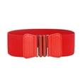 thumbnail image 1 of Ongmies Belt Elastic Waist Fashion Dress Band Buckle Wide Belt Waistband Women'S Stretch Wild Belt Accessory Red Belt, 1 of 1