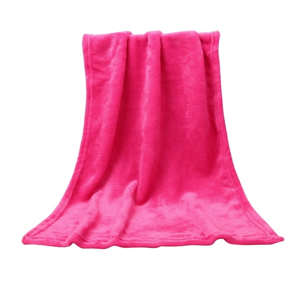 Ongmies Blanket Clearance 50X70cm Fashion Solid Soft Throw Kids Blanket Warm Coral Plaid Blankets Flannel Home Hot Pink