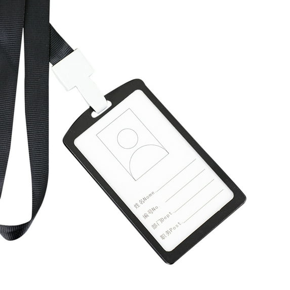 Clearance! Ongmies Business Card Holder Clearance Aluminum Vertical Id Card Badge Holder Business Work Bus Card Case Cover Lanyard Tools Home Black