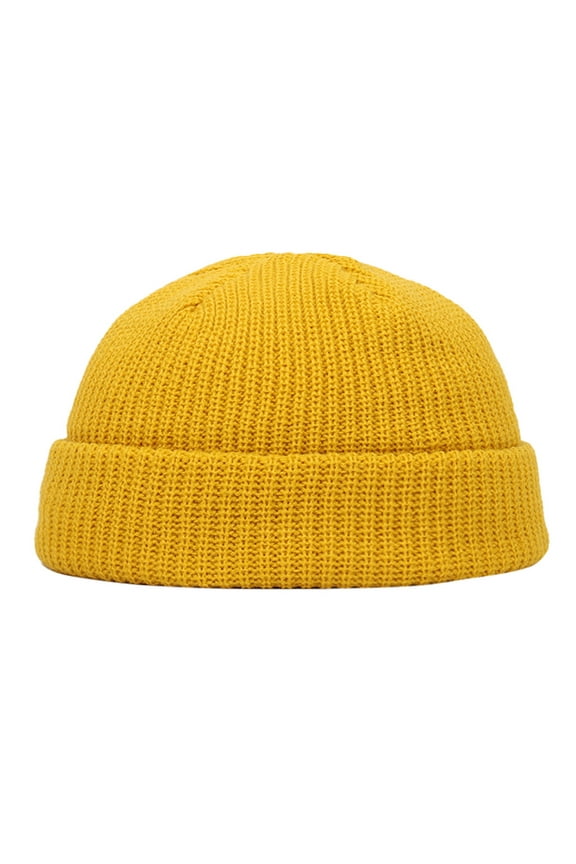Caps Keep Hat Wool Winter Warm Hemming Fashion Casual Unisex Hat Ski Knitted Hat Baseball Caps Accessory Yellow Baseball Caps