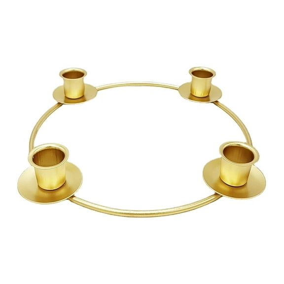 Ongmies Christmas Advent Ring Wreath For Tapper Candles, Christmas Advent Wreath Ring - Gold Metal Candle Holder For Advent, Taper Candles & Holiday Table Decor, Christmas Decorations Indoor