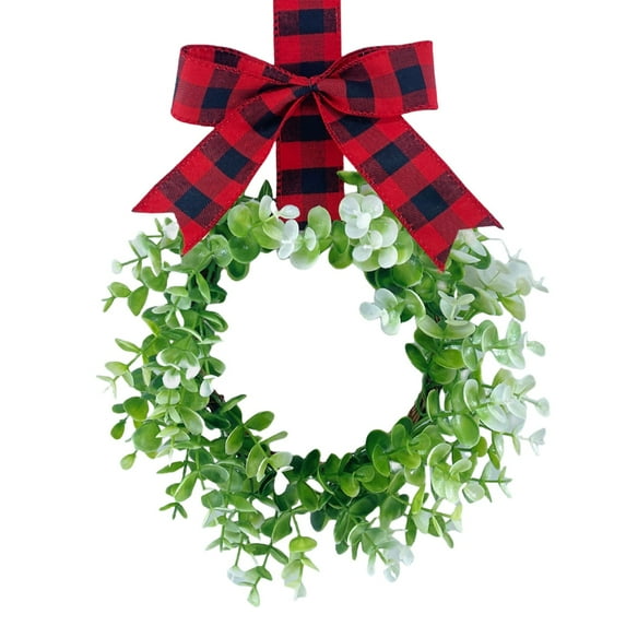 Ongmies Christmas Kitchen Cabinet Wreaths, Artificial Burlap Spring Wreath – Greenery Decorative Door Hanger for Entryway, Wall, and Farmhouse Style Home Decor, Kitchen Xmas Decor