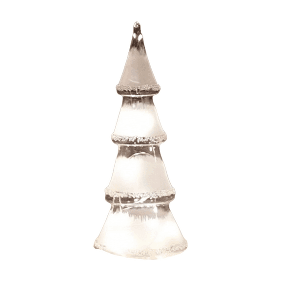 Ongmies Christmas Tree Glass Decorative, Christmas Lighted Glass Trees – Small Tabletop Xmas Tree Decorations, Battery Operated, Perfect For Table, Mantel, And Seasonal Decor, Xmas Tree Night Light