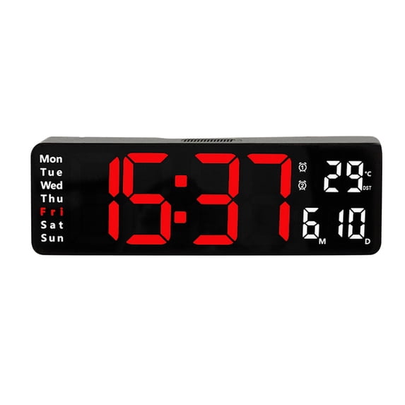 Ongmies Clock Clearance Large Led Digital Wall Clock Temperature Date Day Display Usb Remote Control Home Decor Home C
