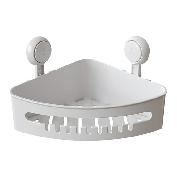 Ongmies Corner Shower Shelf Suction Cup and Soap Holder, No Drilling, One-Second Installation, Removable Shower Shelf Basket, Powerful Shower Storage Shelf