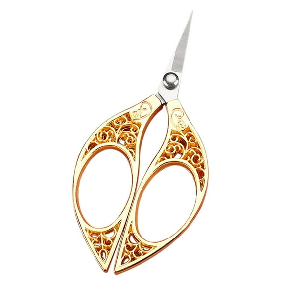 Ongmies Cutter Clearance Sales Retro Small Scissors Tailor Cutting Thread Head Tea Pointed Stainless Steel Office Dragon and Handmade Special Gold Scissors E