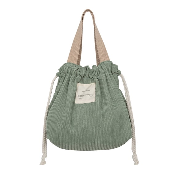 Ongmies Drawstring Cosmetic Bag & Japanese Tote – Corduroy Makeup Travel Storage Organizer, Canvas Lunch Bag, and Food Storage Container