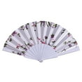 thumbnail image 1 of Ongmies Fan Clearance Chinese Style Dance Wedding Party Lace Silk Folding Hand Held Flower Fan Room Decor White, 1 of 2
